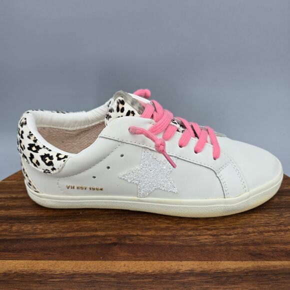 Vintage Havana Shoes - Vintage Havana Shoes Womens 8 White Cheetah Print Leather Low Top Sneakers